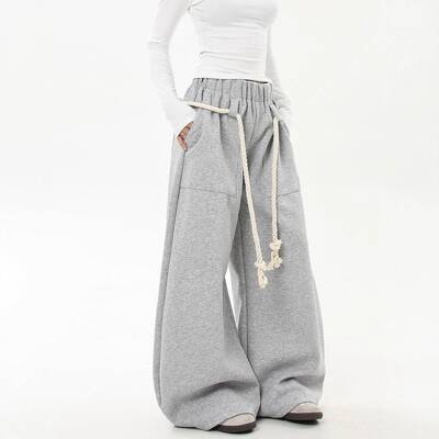 Super Baggy Barrel Sweatpants Wide Leg Pants For Women Men