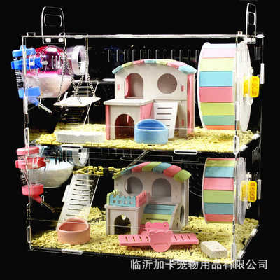 Hamster cage nest acrylic drawer oversize single and double