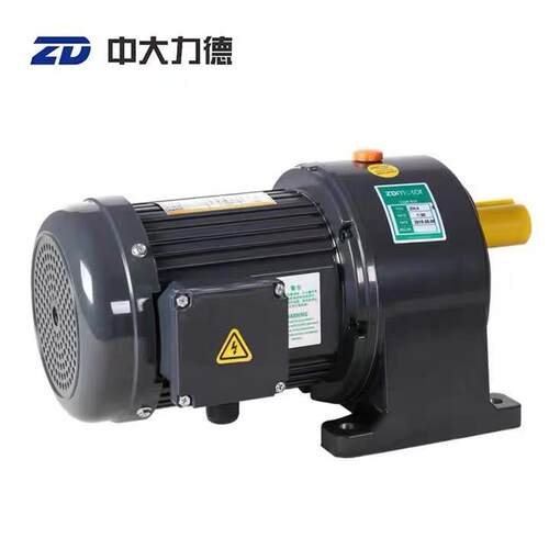 ZD力德3#箱卧立式小型齿轮减速单三相轴径28刹车异步电机