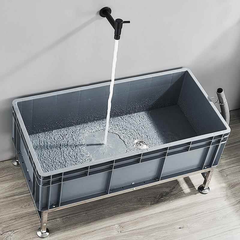 可移动拖把池洗拖布地盆落地式不锈钢挂架阳台户外大号小号墩布池