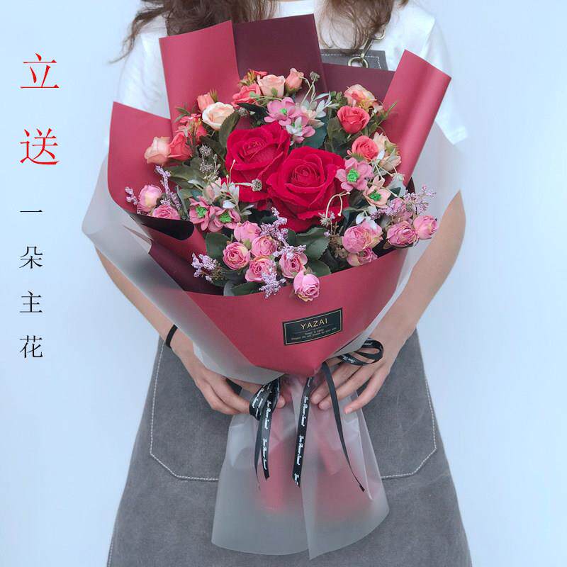 交车仪式仿真花束拍照道具手捧花摆设毕业假花舞台装饰年会颁奖大