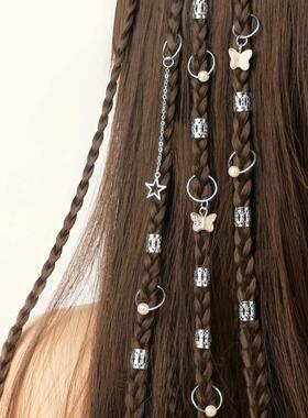 28Pc Hair Braids Cuffs Hair Charms Dreadlock Jewelry Braid J