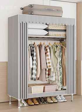 衣柜出租房挂简易组装衣钢管加粗加布厚家用卧柜室宿舍qq546045单