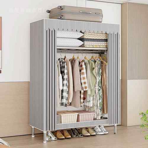 衣柜出租房挂简易组装衣钢管加粗加布厚家用卧柜室宿舍qq546045单