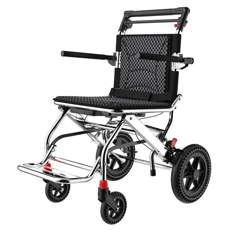 铝合金轮椅车折叠轻便小型老人专用旅行便携式简易老年手推代步车