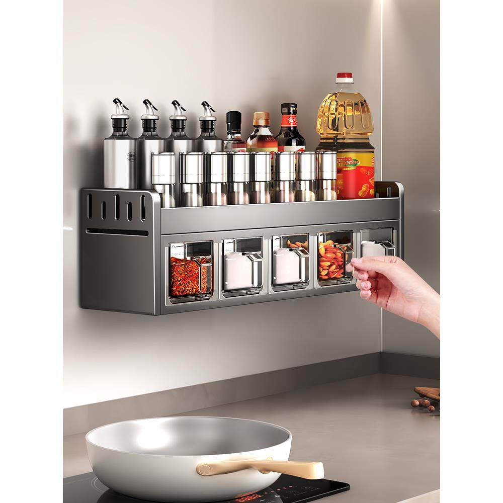 厨房调味品储藏架无冲孔壁挂式多功能调味品组合套装调味盒罐厨房,厨房/烹饪用具,厨房清洁/工具套装,淘宝优惠券,粉丝福利购,淘宝优惠卷