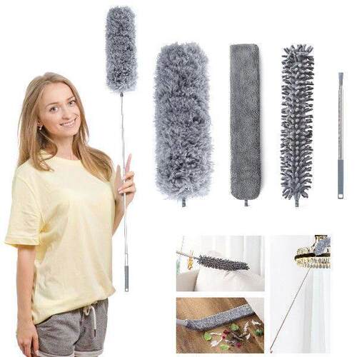 3PCS Long Handle Microfiber Duster Brush Set Bedside Duster