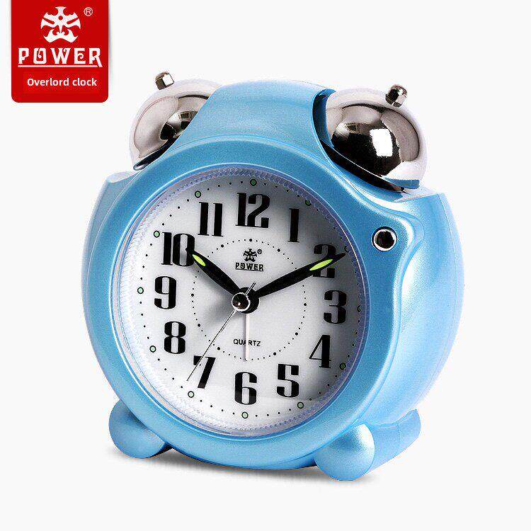 电力霸王小闹钟闹钟懒人夜灯卡通学生孩子沉默可爱环保闹钟
