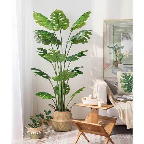 仿真绿植龟背竹假植物大型室内盆栽高端仿生客厅落地装饰摆件