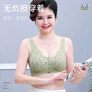 新款直销直播爆款中老年妈妈款前开扣内衣薄款夏季无钢圈文胸女士
