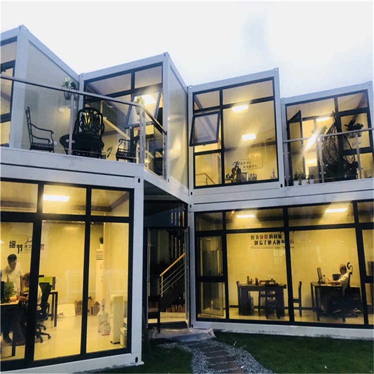 沈阳打包厢房二层打包箱房工地防火预制房屋住人集装幕墙打包箱