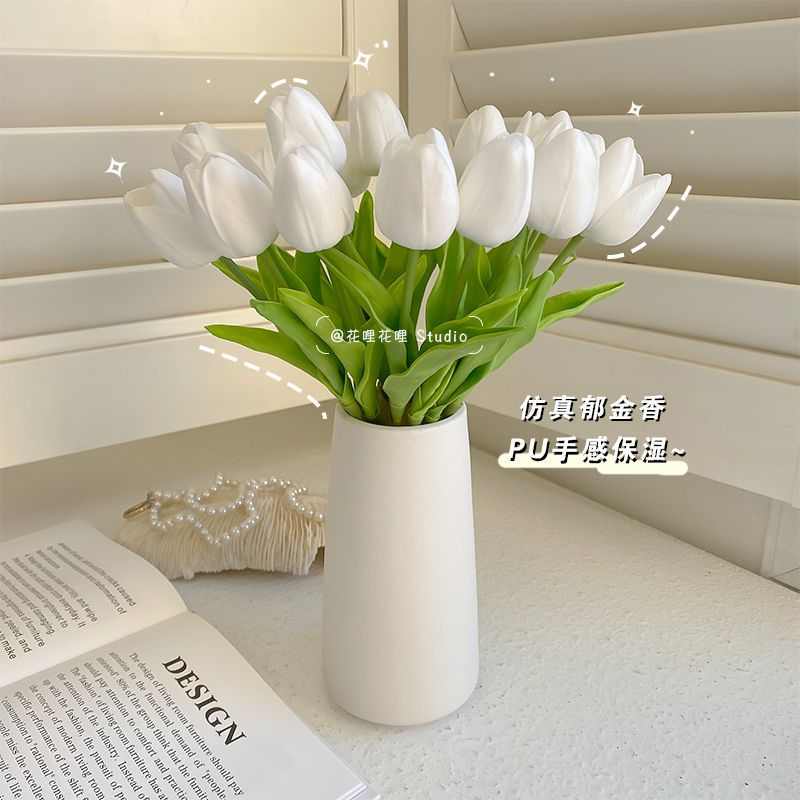 ins郁金香 花客厅假花摆设花束花艺装饰餐桌干花家赵之周
