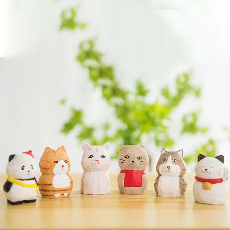 木质工艺品diy创意个性动物摆件家居客厅儿童房桌面摆设礼品