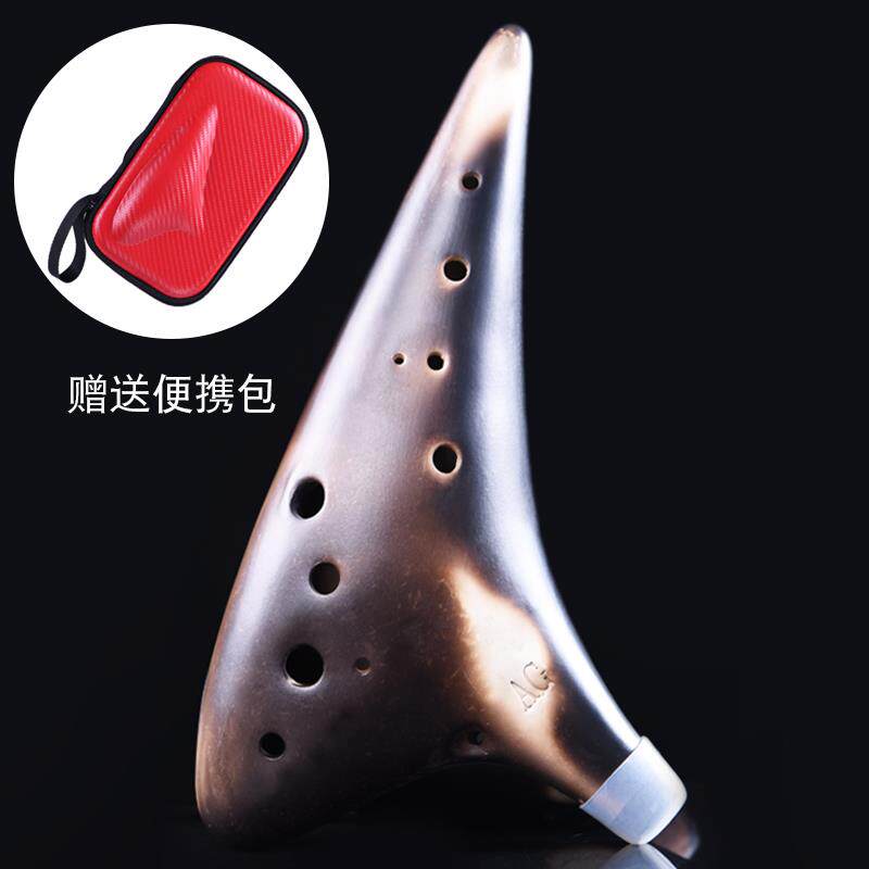 正品陶笛12孔ag 专十业演低奏初音学学生笛埙薰烧覆古二孔中音G调