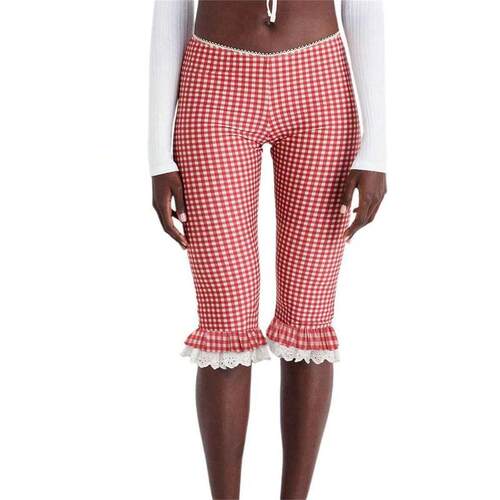 B 43888 Lace Hem Cropped Pants 蕾丝七分裤