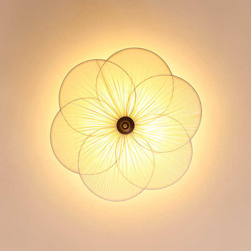 法式中古南洋风卧室梅花吸顶灯实木美式复古客厅阳台衣帽间灯具,家装灯饰光源,智能吸顶灯,淘宝优惠券,粉丝福利购,淘宝优惠卷