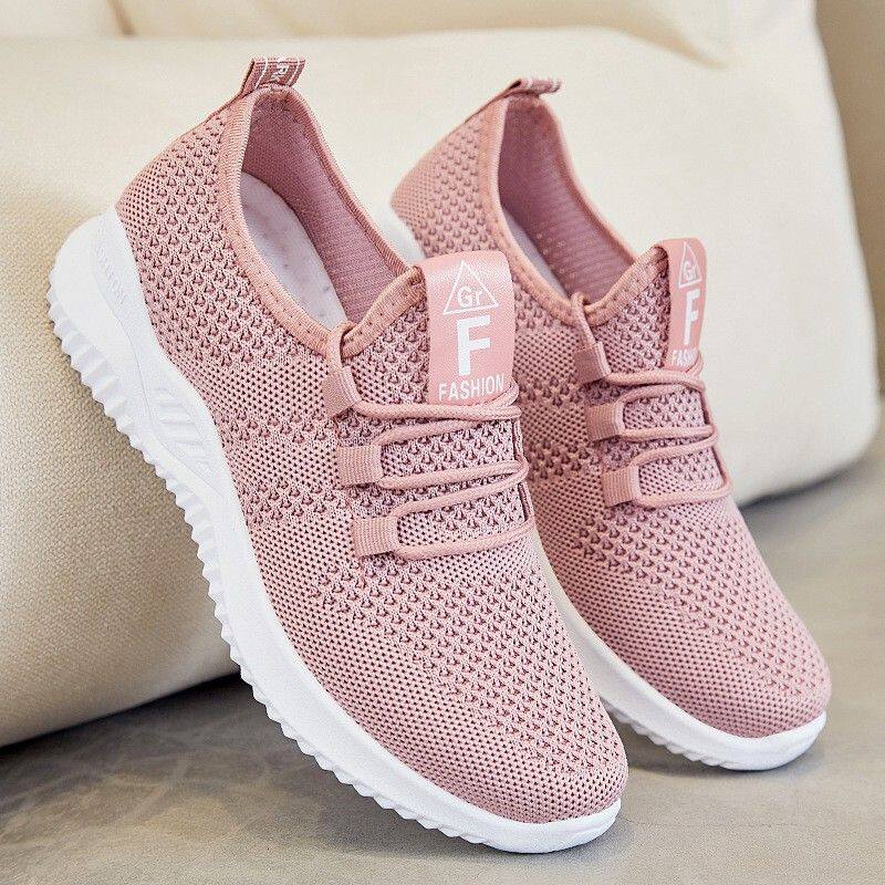 鞋子女春季轻便休闲鞋跑步鞋外贸女鞋shoes透气单鞋软底运动鞋女