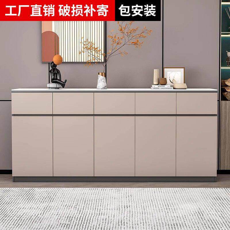 实木餐边柜矮柜一体靠墙客厅收纳置物柜小户型岩板茶水柜厨房橱柜