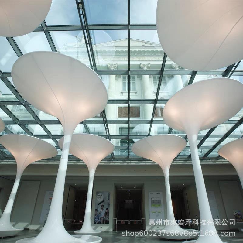 玻璃钢包柱GRC柱子酒店罗马柱机场喇叭造型柱异形美陈景观大雕塑