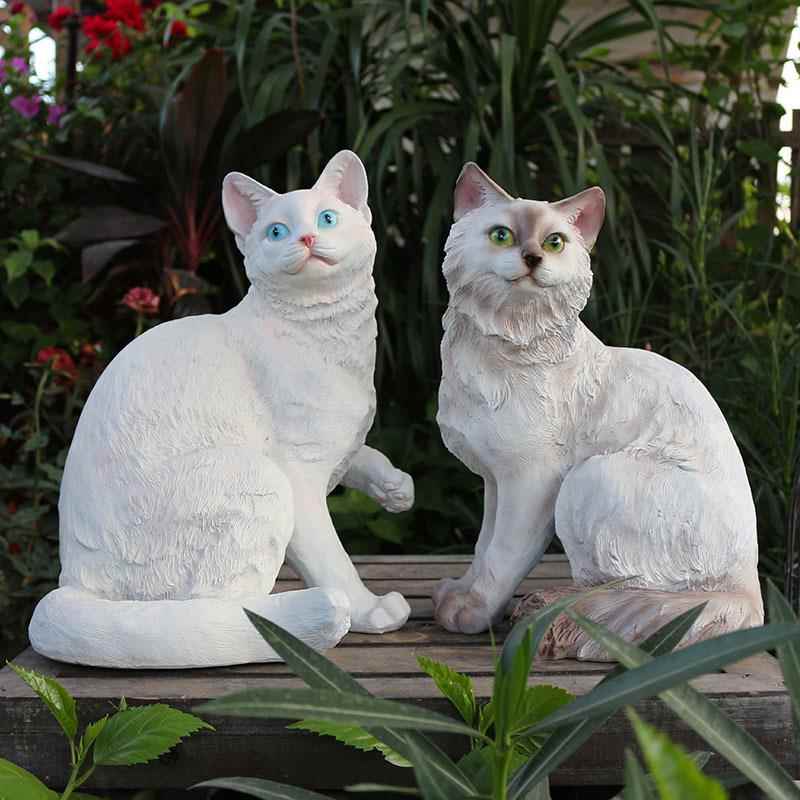 1833-184动物脂工艺树品可爱小猫橘猫玩具模庭型院花园装饰仿猫真