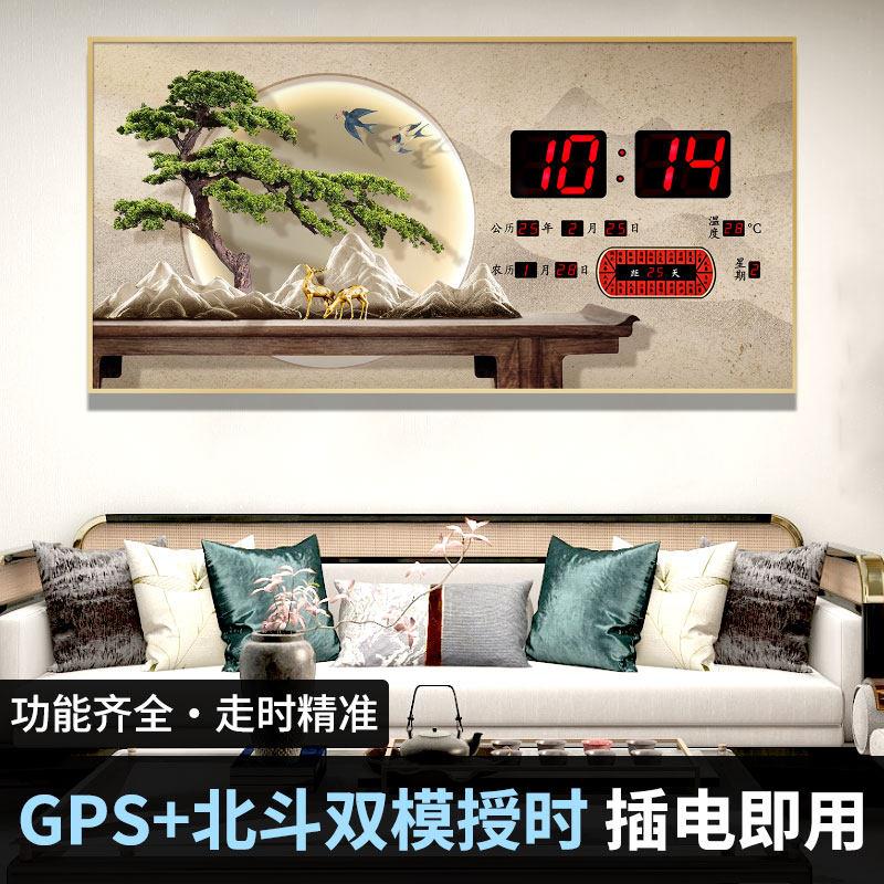 2025新款万年历挂钟客厅家用电子钟表挂墙时钟挂画 画日历装饰画