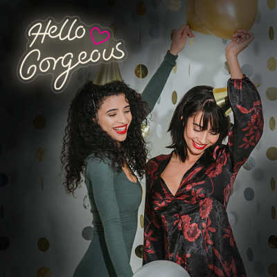 hello gorgeous霓虹灯灯牌logo定制婚礼装饰英文字母灯房间装饰定