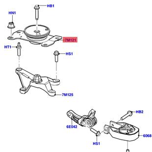 7M121 适用福特08 5N51 左上波箱脚胶 12福克斯Focus 2.0