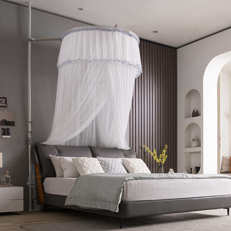 天地.26x8圆顶支撑杆新款蚊帐1床8m支架公主加粗吊顶家用伸缩加密