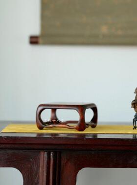 大红酸枝明清古典瓷器奇石盆景香炉木雕工艺礼品摆饰摆正方形件几