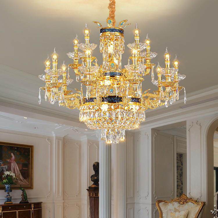 欧式吊灯新款高档大气蜡烛灯客厅餐厅卧室酒店别墅大厅灯具水晶灯