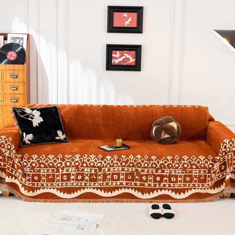 复古高级感沙发巾一整张全盖四季通用沙发套罩全包万能防猫抓盖布,居家布艺,沙发套,淘宝优惠券,粉丝福利购,淘宝优惠卷