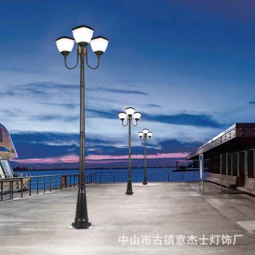 跨境户外防水太阳能款花园灯市电小区别墅单头双头景观庭院灯