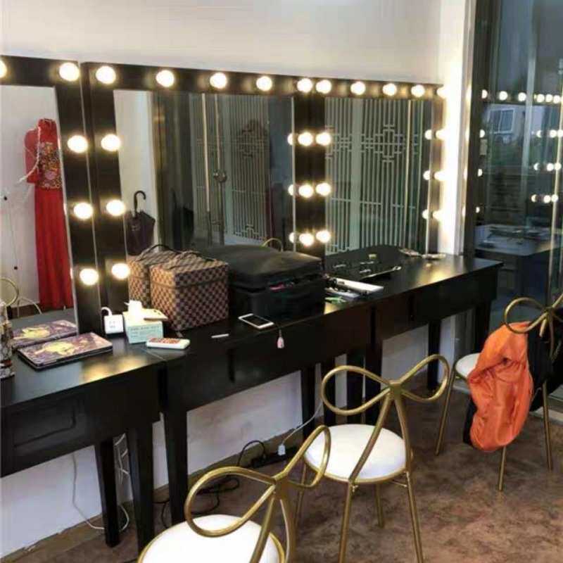 影楼化妆台梳妆台彩妆婚纱店学校化妆师带灯院桌子简约化妆桌超市