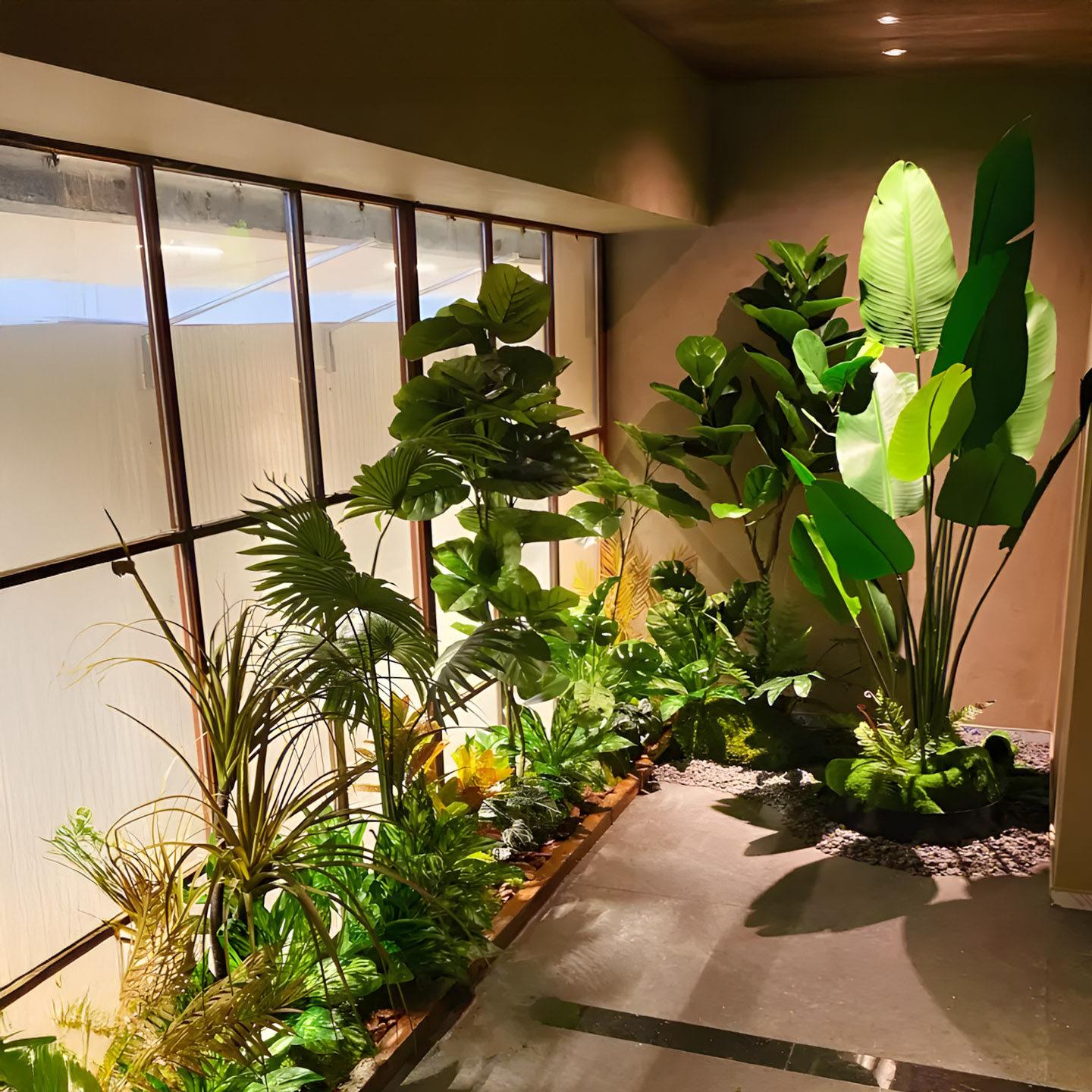 彷真绿色植物造景组合景观橱窗定制室内墙角装饰场景彷生假树大型