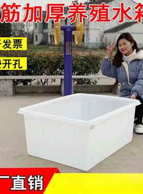 塑料水箱长方形牛筋加厚大号养522浅箱周转纺织箱养鱼龟水产盆养