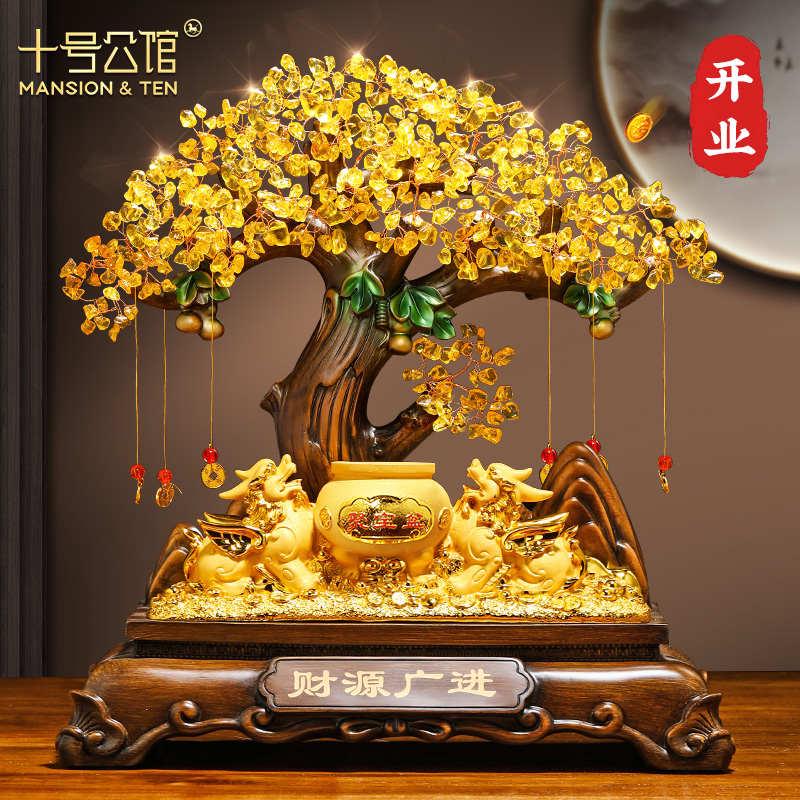 貔貅招财聚宝盆摆件客厅酒柜发财树装饰品店铺收银台乔迁开业礼物