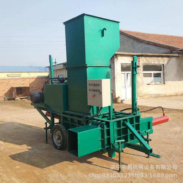 卧式液压打包机玉米秸秆套袋打包机农用青储黄储装袋打捆机