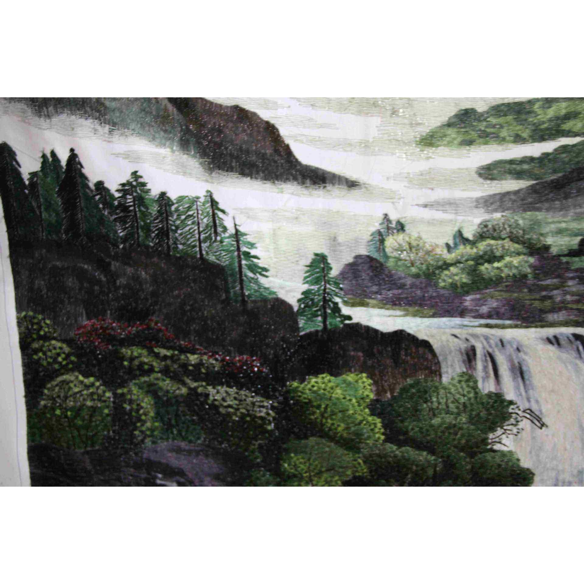 苏绣绣片客厅办公室装饰画苏州手工刺绣家居挂画山水风景