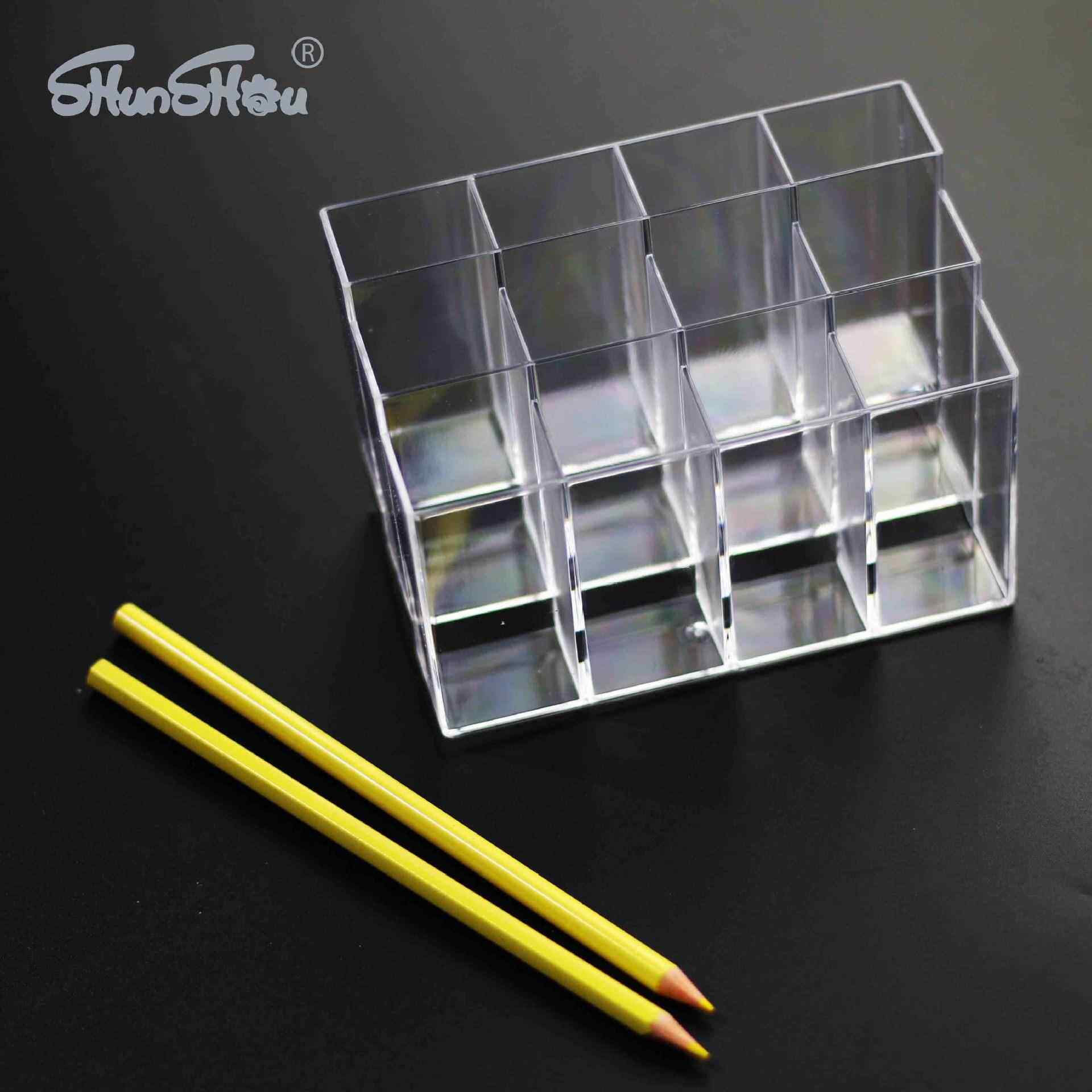 铅笔文具多功能办公笔座笔筒架透明塑料笔槽大容量阶梯式简约笔筒
