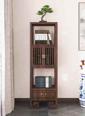 落地20210521新中式桃色储物柜物带架胡柜子门简约置书架书柜实木