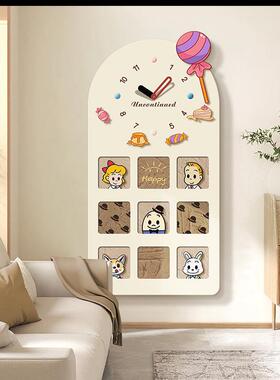 新款卡LHL通入关户门玄装饰画厅客走廊尽头带le壁d灯钟表挂画儿童
