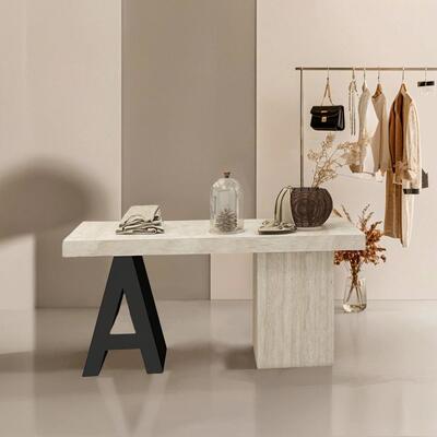 服装店中岛台洞石置物流水台女装店饰品摆放鞋包店简约陈列展示台