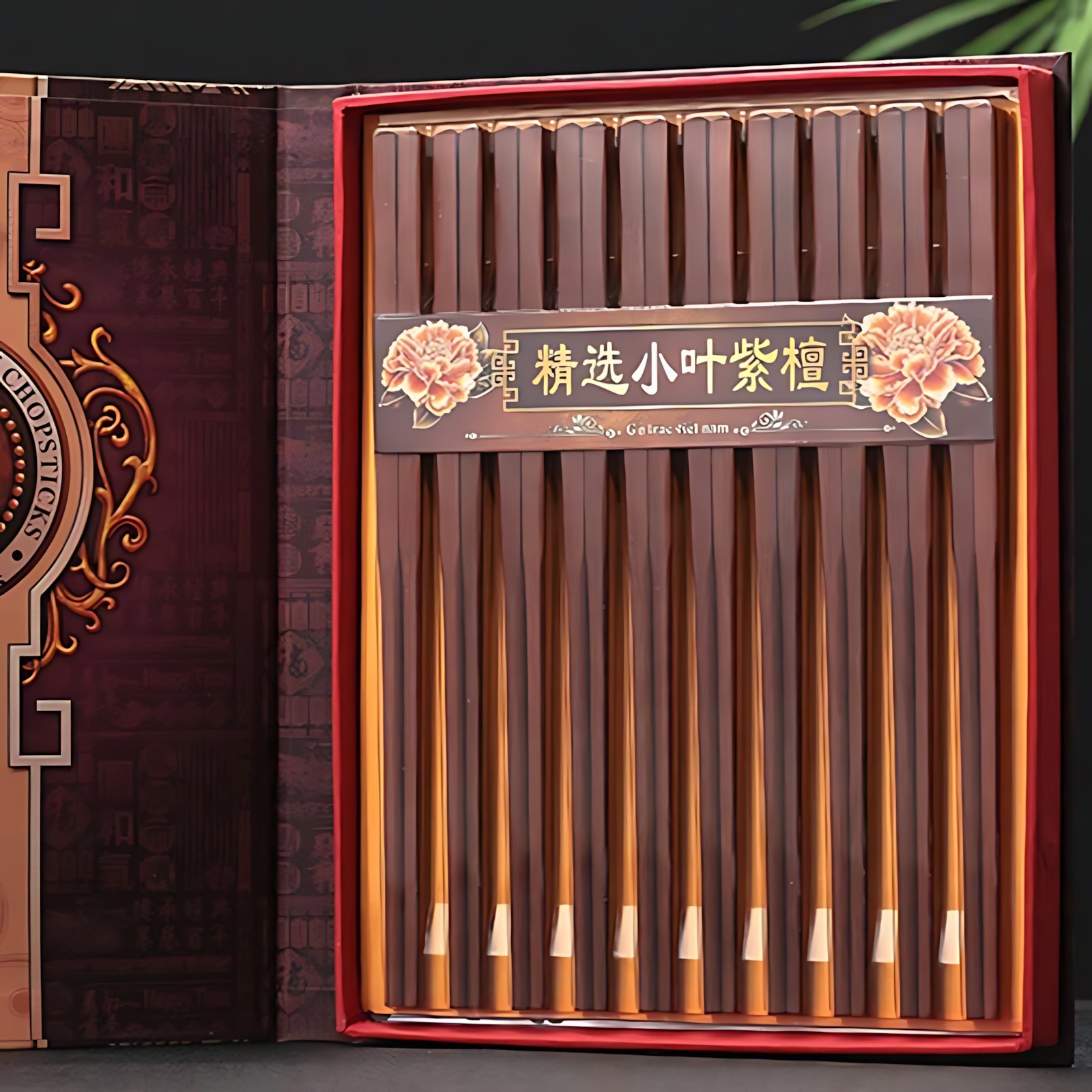 高档紫檀实木筷子防滑耐高温家用高级原木质无漆无蜡红木10双套装