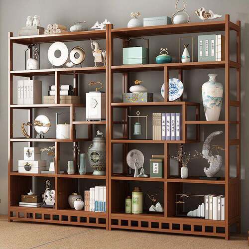 博古架多宝阁茶叶展示柜包邮客厅新中式置物架古摆件柜书架收纳
