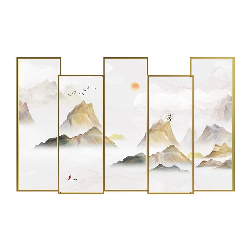 新款简约铝合金边框屏风 轻奢屏风客厅入户玄关铝合金屏风隔断