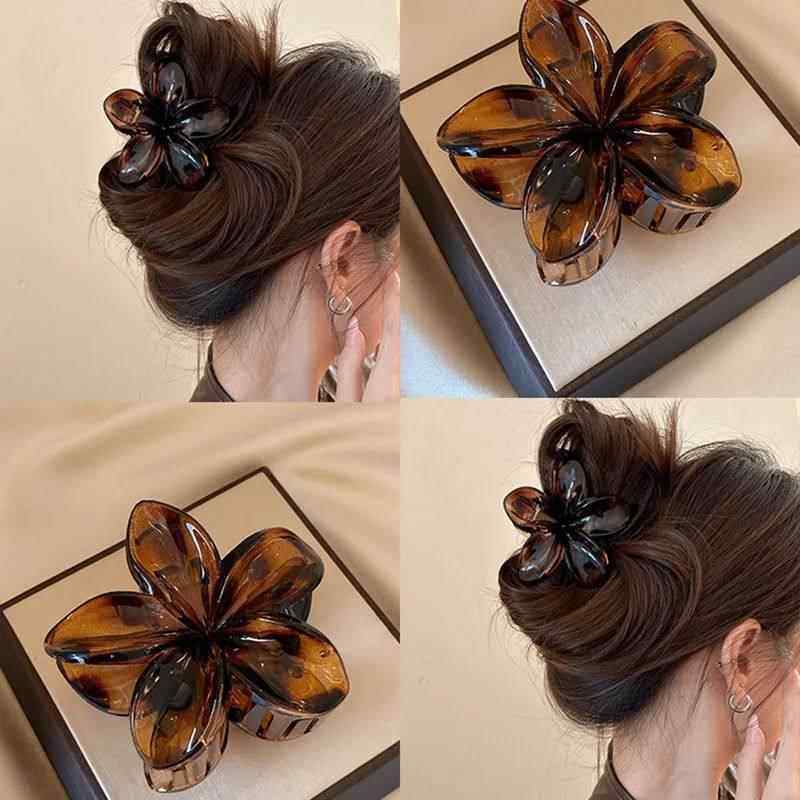 Hawaiian Gradient Flower Hair Claw Clip For Women GirlPlasti