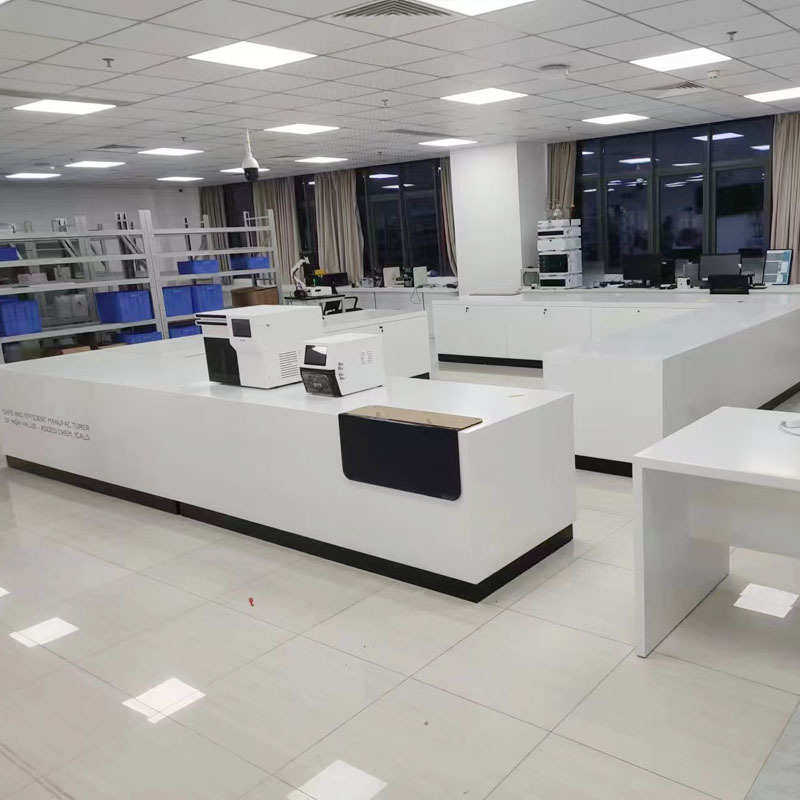 工厂定制接待台手机电脑展示台设备展柜木质烤漆中岛柜公司样品柜
