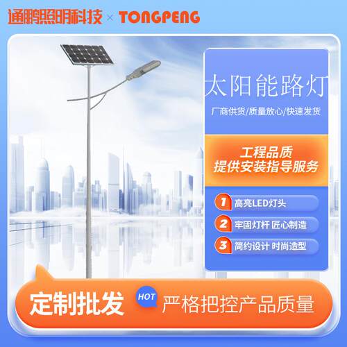 厂家供应6m7m8m太阳能路灯LED高亮新农村感应式太阳能路灯