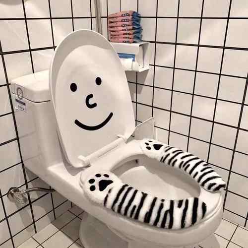 2024年新款日系可爱猫爪马桶垫卫生间浴室冬季毛绒厕所坐便套