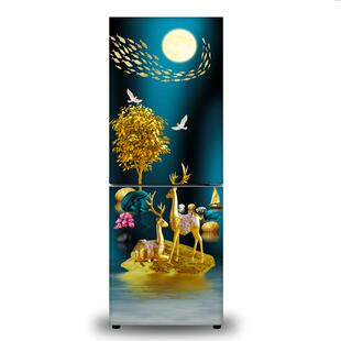 冰箱翻新贴纸防水贴膜装 饰画北欧风整张遮挡自粘贴纸w89